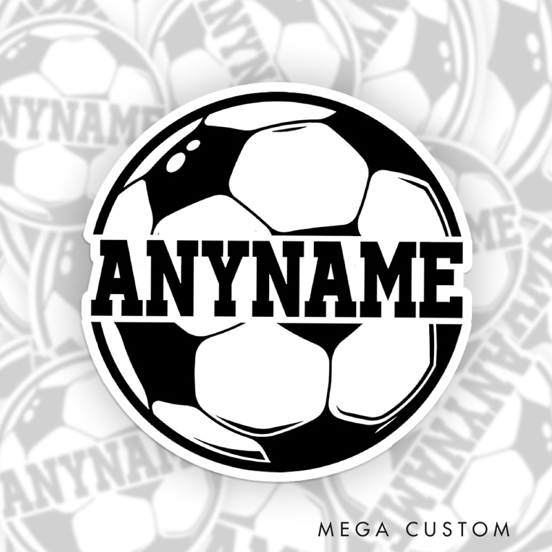 Personalized Soccer Ball Sticker Custom Name Design  