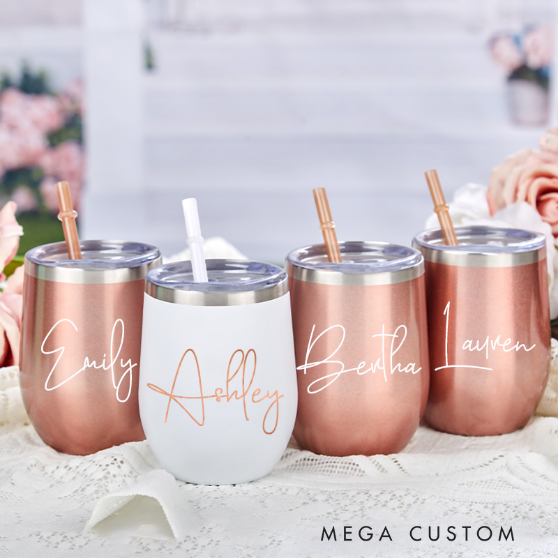 Personalized Stainless Wine Tumbler With Name Party Favors For Her