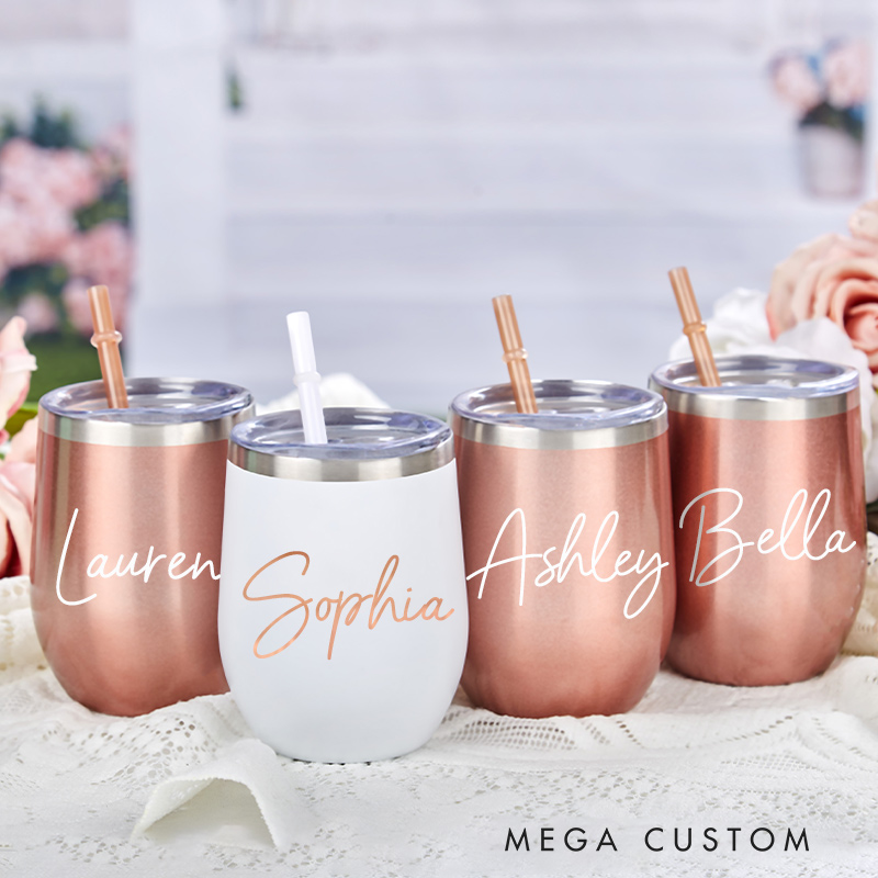 Personalized Name Wine Tumbler With Lid Name Glass For Her Party Favor