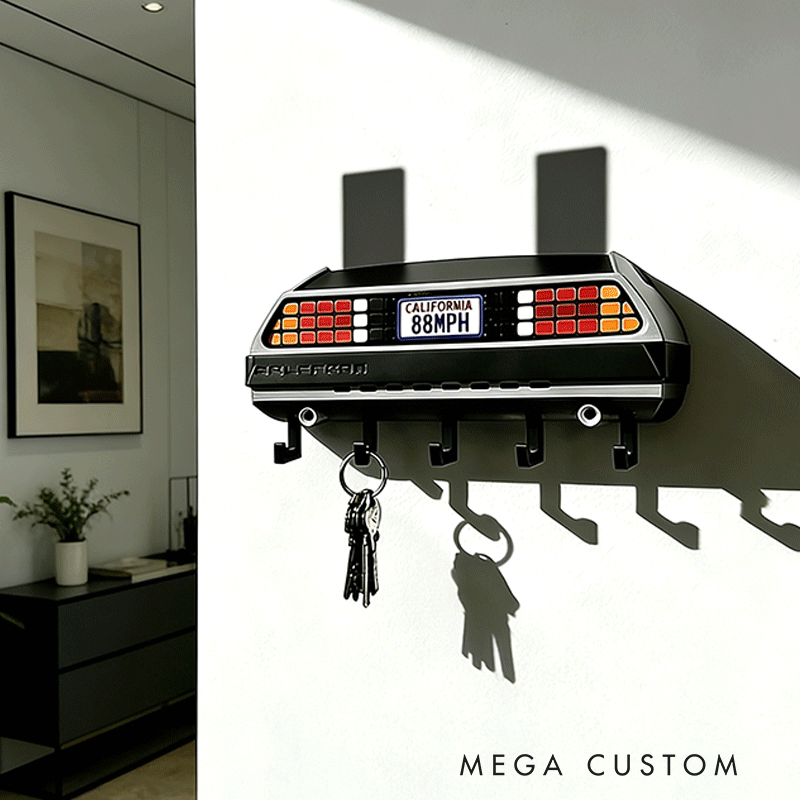 Personalized Timeline Machine KeyHanger Custom License Plate KeyHanger Unique Gift