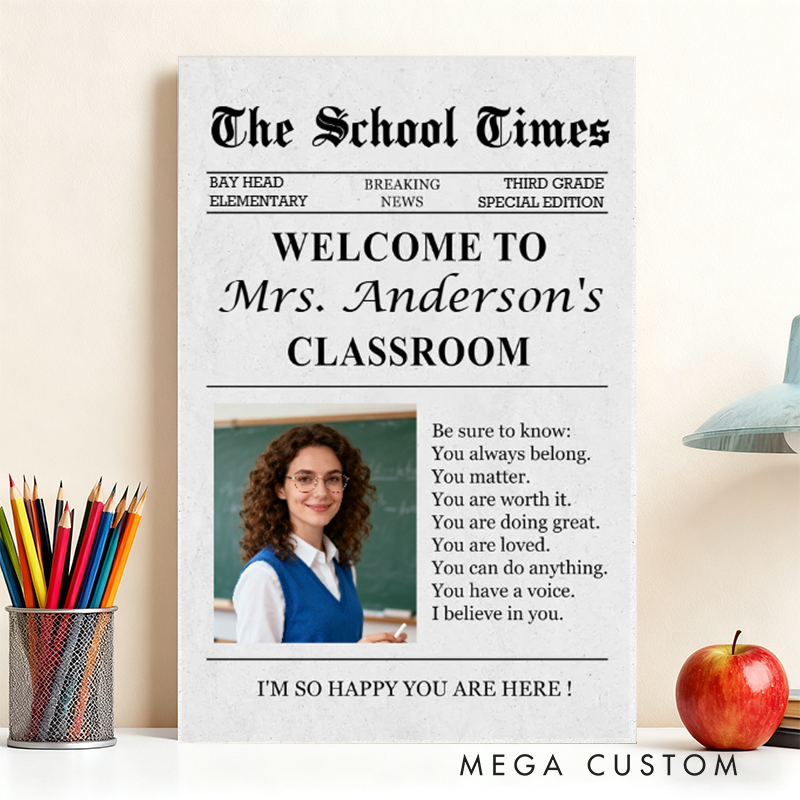 Personalized Teacher Poster Print Gift Home Classroom Wall Art Unique Gift for Teachers