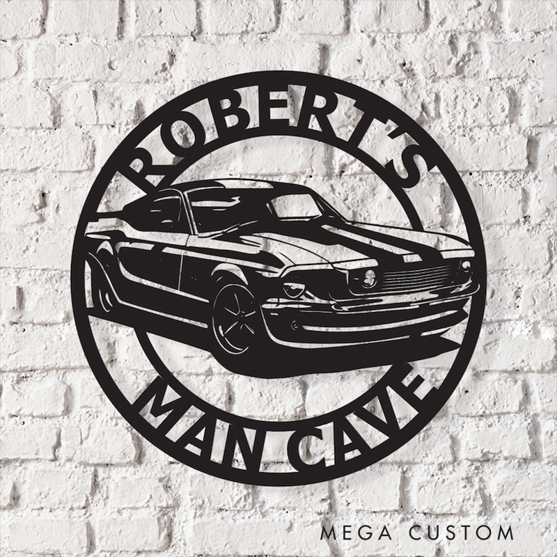 Custom Metal Garage Sign Personalized Car Garage Wall Decor with Name Man Cave Workshop Wall Art Gift for Racer and Racing Lovers