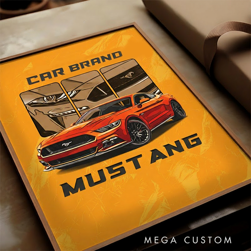 Personalized Custom Sketch Car Portrait Art Print Gift for Racing Lovers