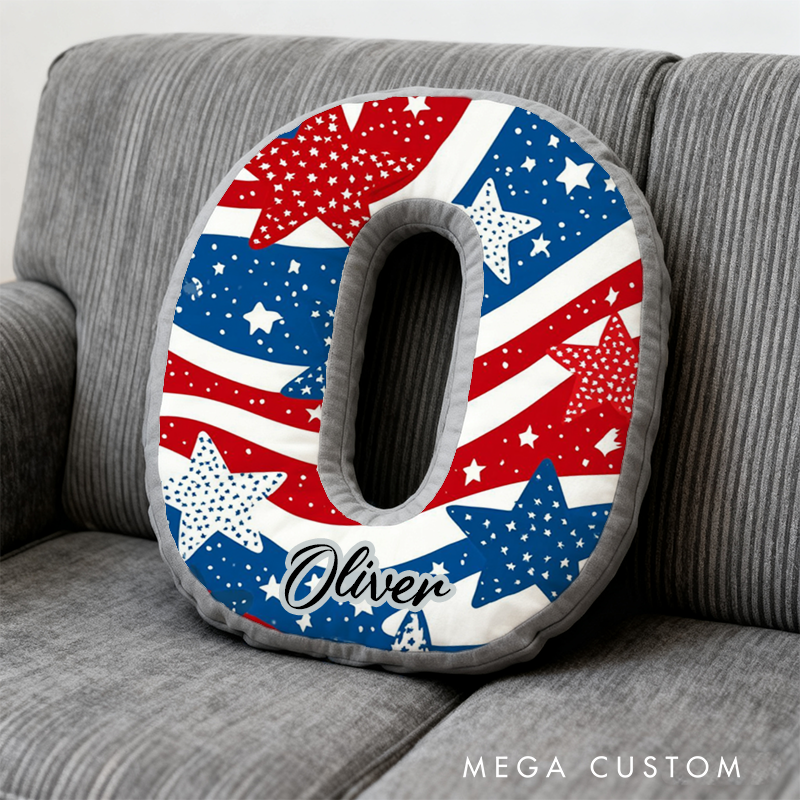 Personalized Patriotic Police Initial Pillow with Custom Name Gift for Law Enforcement Supporters