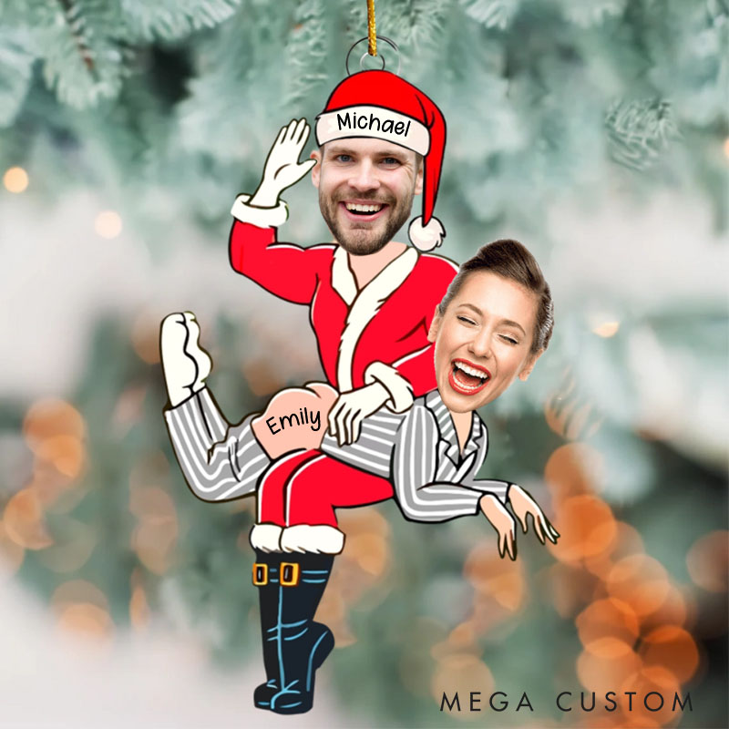 Personalized Couple Photo Christmas Ornament Funny Couple Christmas Decoration Gift Mr and Mrs Christmas Ornament