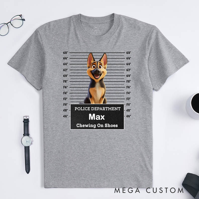 Personalized Dog Lover Police Department Chewing on Shoes or Choosing Nana Over Me T-Shirt
