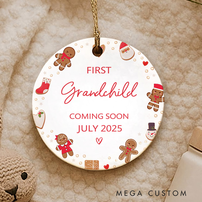 Personalized First Grandchild Baby Christmas Ornament Baby Announcement Ornament  New Baby Gift