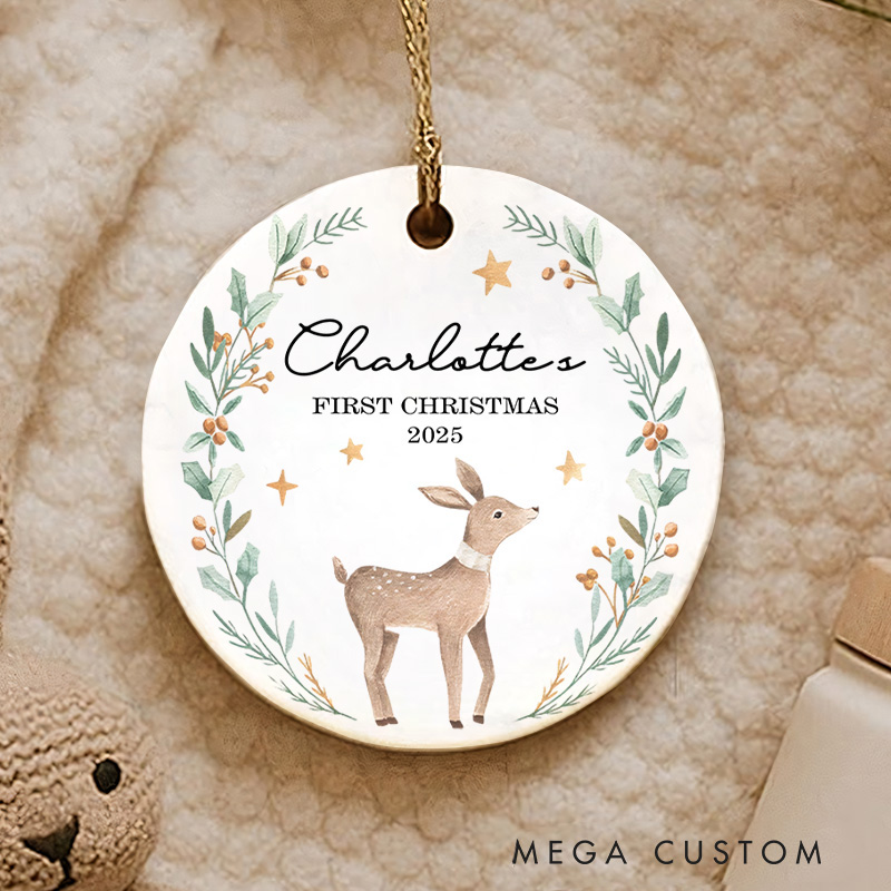 Personalized Cute First Christmas Reindeer Ornament Hanging Decor Gifts for New Moms/Mums