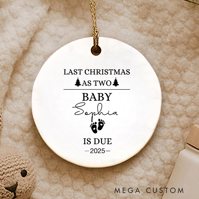 Personalized Baby Last Christmas As Two Ornament  Baby Announcement Christmas Gift