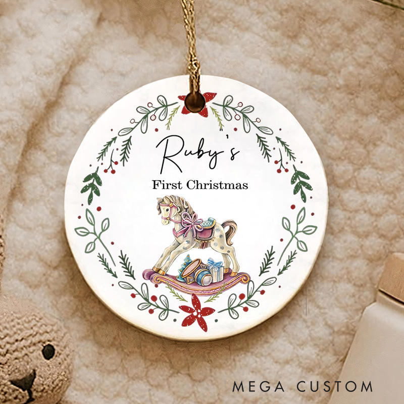 Personalized Baby’s Unicorn First Christmas Ornament Newborn Baby Christmas Gift