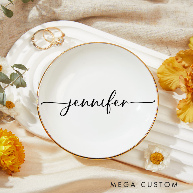 Personalized Trinket Dish With Name Engagement Ring Dish Gift For Her 