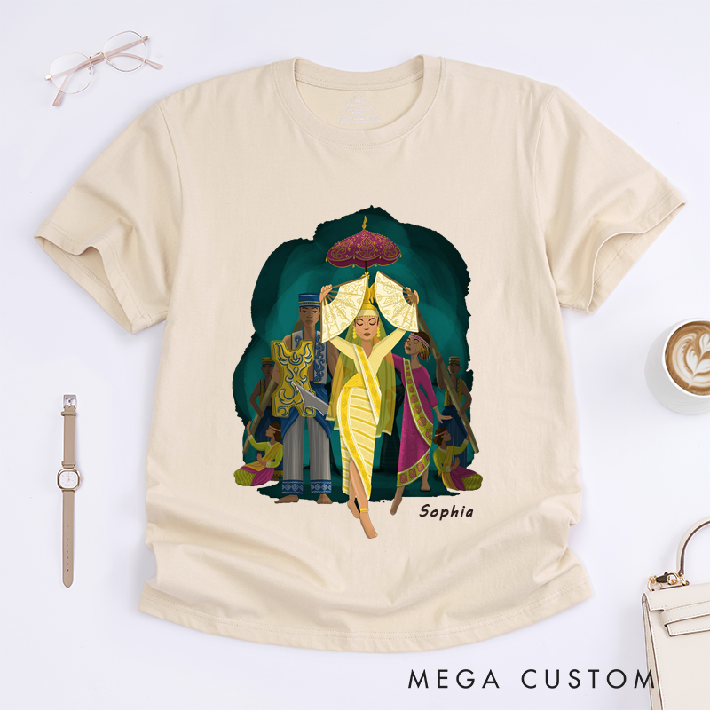 Personalized Folk Dance Classic T-Shirts Custom Name Dancer Graphic for Folk Dance Lovers Birthday Gift