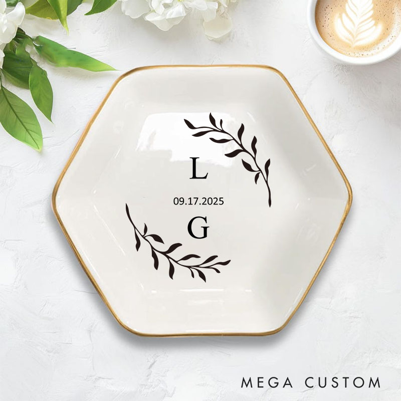 Personalized 20th Anniversary Ring Dish Couple Anniversary Gift Ring Holder for Wife Ring Dish for Her