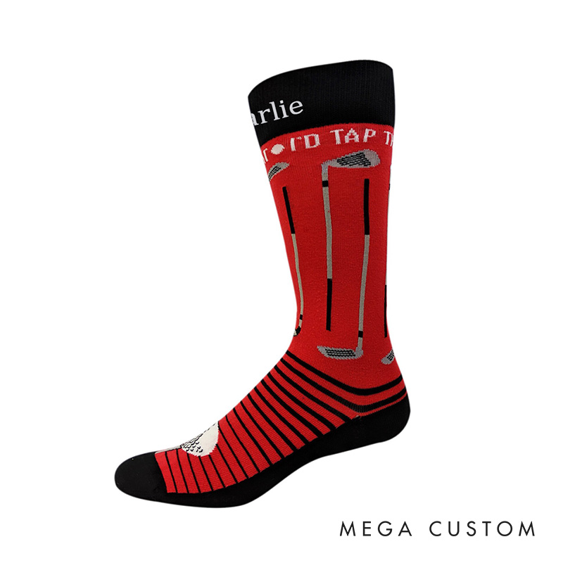 Personalized Golf Socks with Fun Design and Custom Name