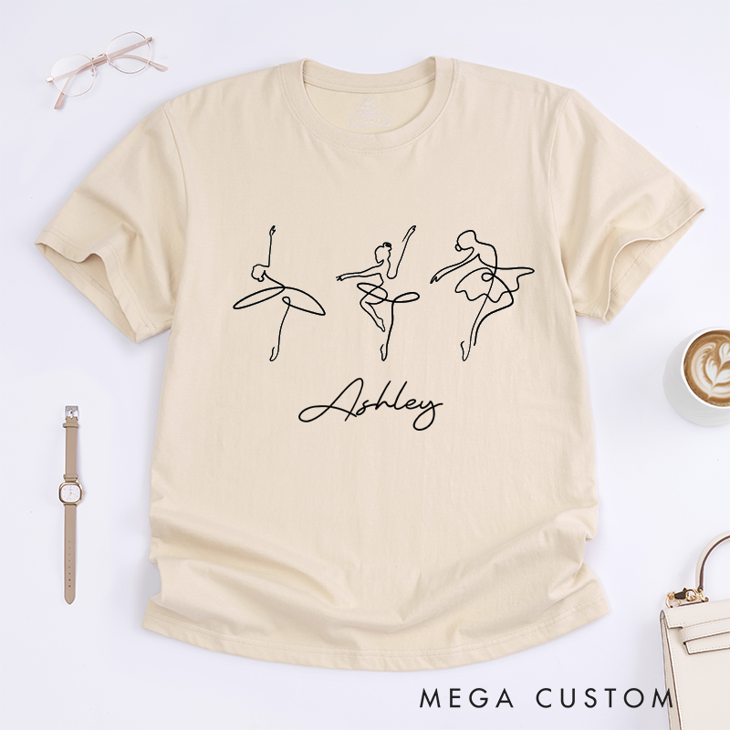 Personalized Girls Ballet Classic T-Shirts Custom Name Gift For Dancer Unique Dance Birthday Present