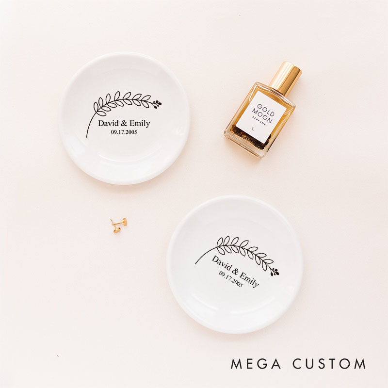 Personalized Named Ring Dish for Couple Anniversary Ring Holder for Her 20th Anniversary Jewelry Dish