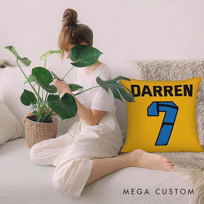 Personalized Sports Series Throw Pillow with Custom Player Name and Number