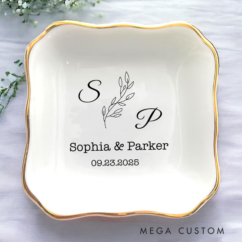 Personalized Couple Anniversary Ring Dish 20th Anniversary Ring Holder for Her
