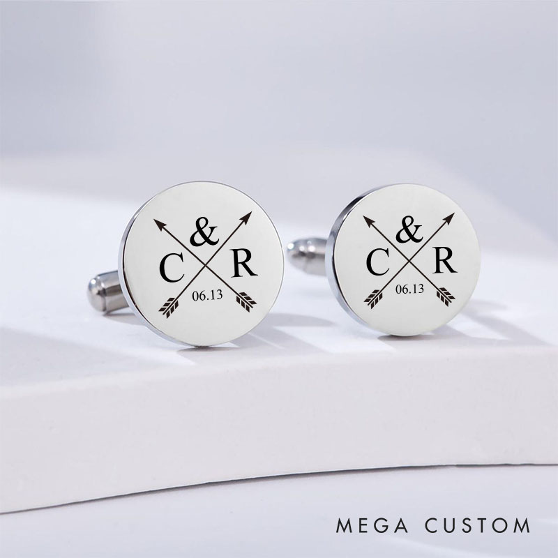 Personalized Cufflinks for Groom Cuff Links for Groomsmen Gift for Dad Bachelor Party Favors