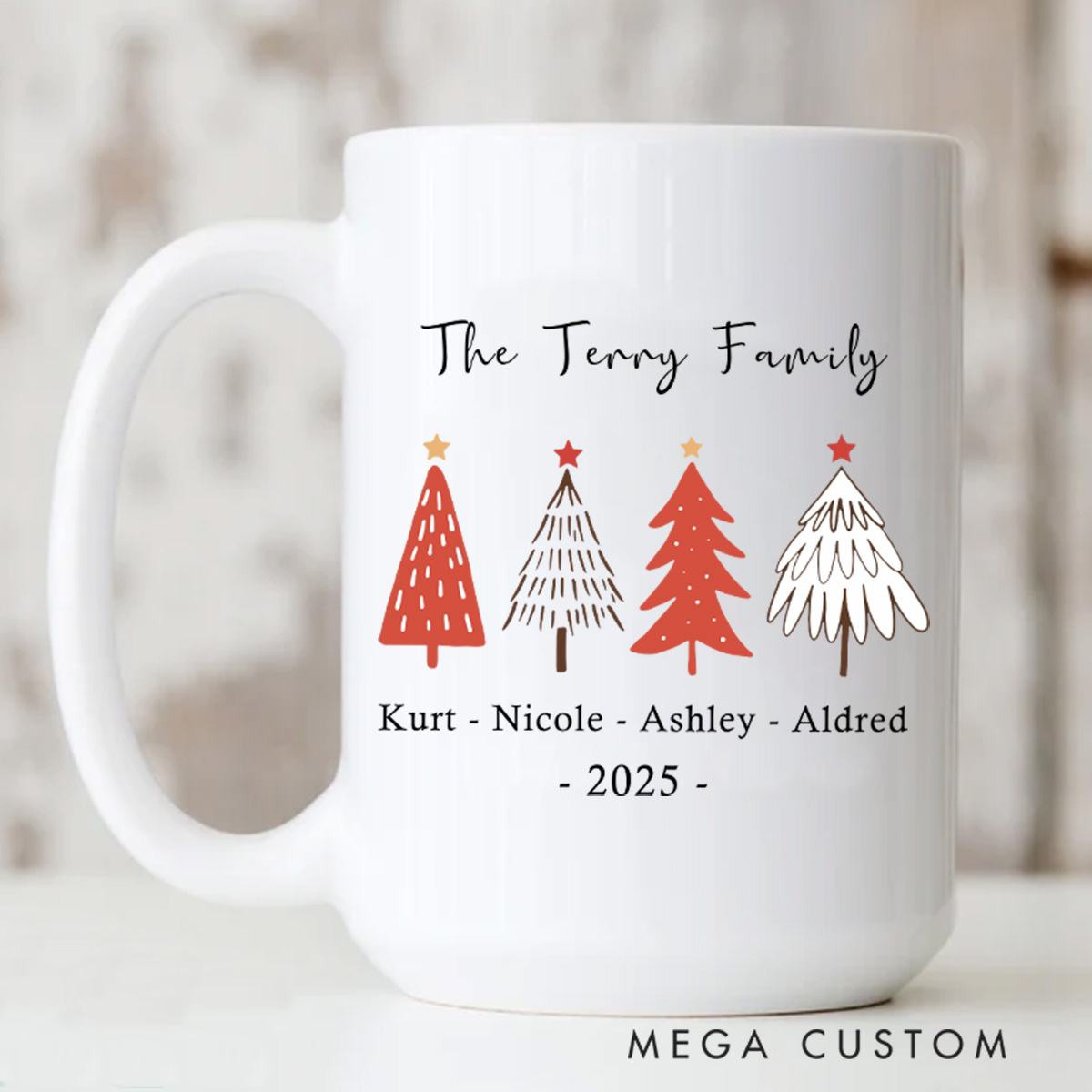 Personalized Christmas Coffee Mug Custom Holiday Coffee Mug Christmas Stocking Stuffer Christmas Decor and Tree Mug Housewarming Gifts Christmas Gift