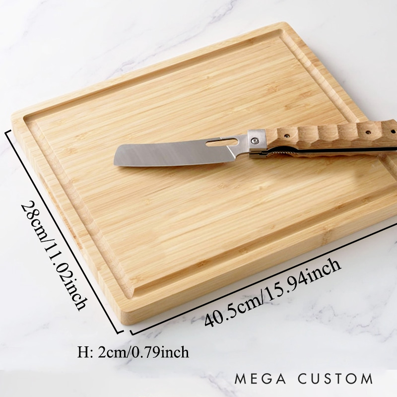 Personalized Wedding Couple Name Engraved Bamboo Cutting Board