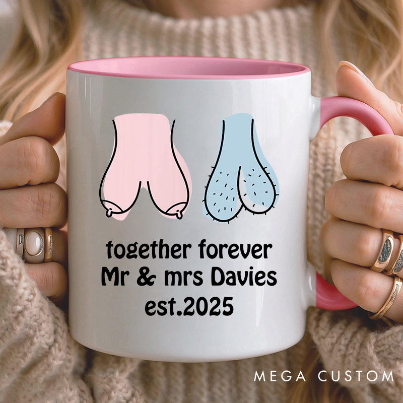 Personalized Mr & Mrs Mug Couple Forever Together Coffee Mugs Anniversary Valentines Gift Cup for Her Him