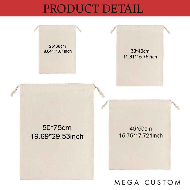 Personalized Our First Christmas As Mr and Mrs Santa Sack Christmas Storage Bag for Couple