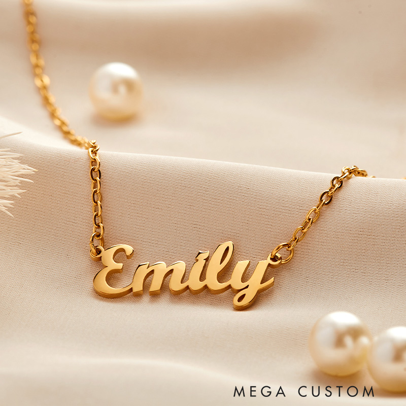 Personalized 18K Gold Plated Name Necklace Minimalist Name Necklace Gift for Her