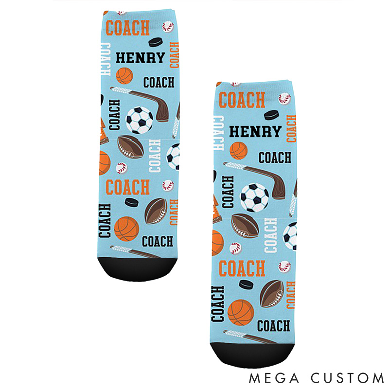 Personalized Sport Socks with Fun Design and Custom Name