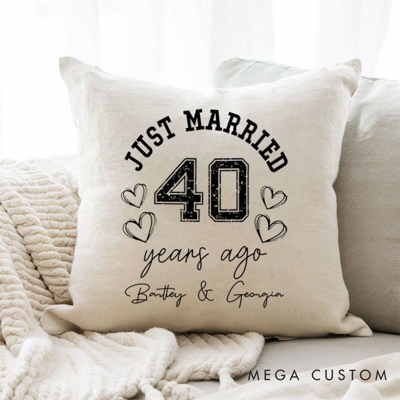 Personalized Couple 40th Anniversary Pillow Husband Wife 40 Years Anniversary Gift Pillow Home Decor