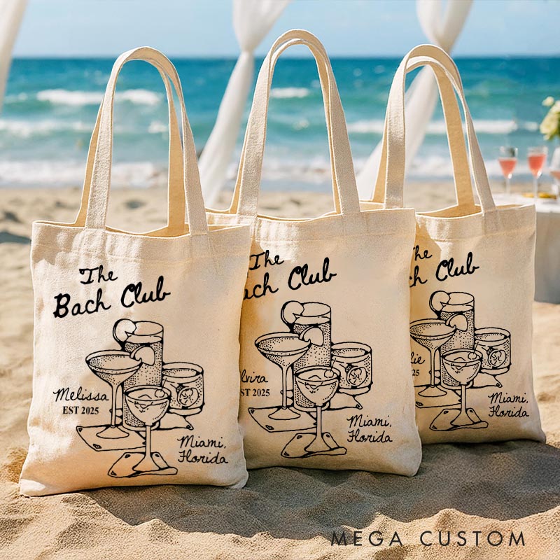 Personalized The Bach Club Cocktail Tote Bag Bridesmaid Tote Bachelorette Party Gift for Bride