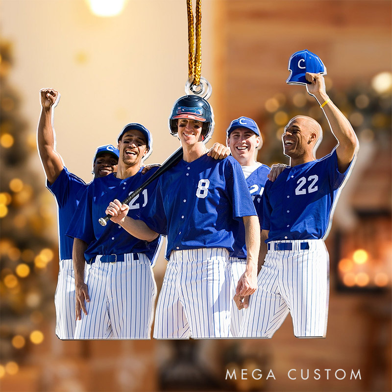  Personalized Acrylic Christmas Ornament Featuring Your Baseball Team  