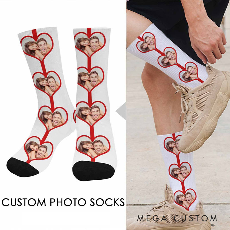 Personalized Couple Socks Anniversary Socks for Boyfriend Girlfriend Wife Husband Valentine's Day Gift