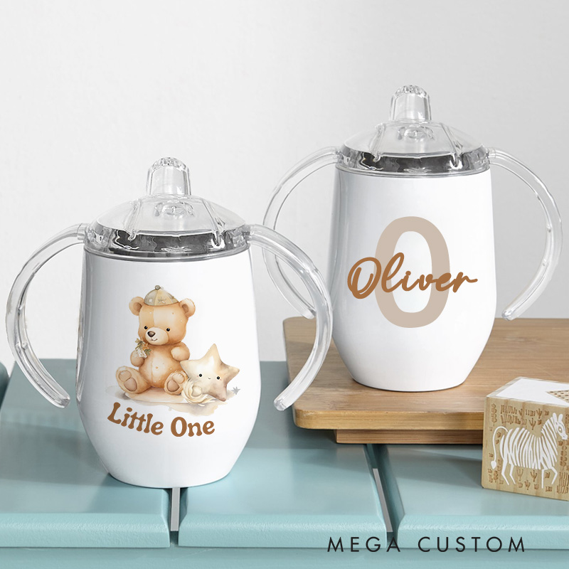 Personalised Little One Sippy Cup Baby Training Cup Baby Birthday Gif Baby Boy or Girl Gift