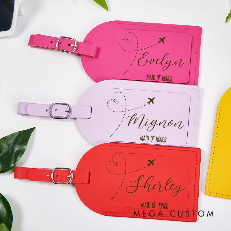Personalized Bridesmaid Luggage Tag Bachelorette Luggage Tag Bride Wedding Travel Tag