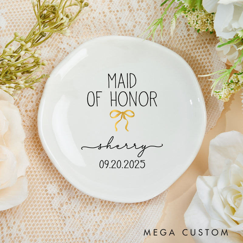 Personalized Matron Of Honor Ring Dish MOB Ring Dish MOG Jewelry Dish Bride Bachelorette Party Gift