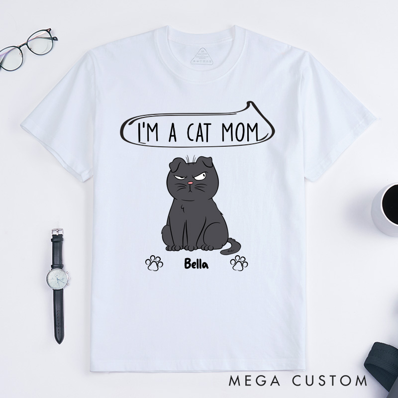 Personalized Cat Lover I'm A Cat Mom T-Shirt