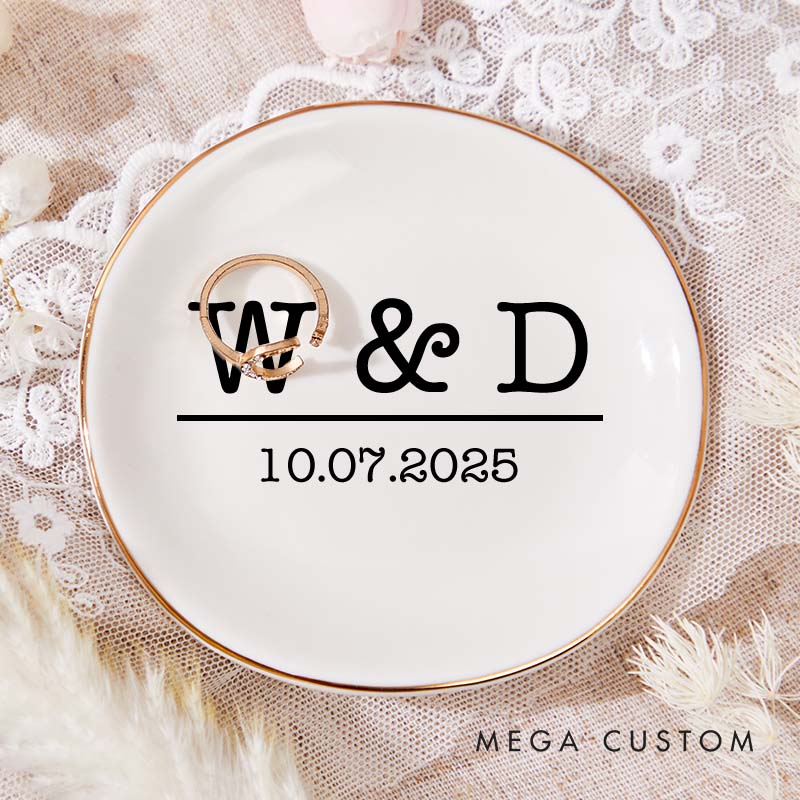 Personalized Initials Ring Dish for Anniversary Couple 20th Anniversary Gift Ring Holder China Wedding Anniversary Ring Dish for Her