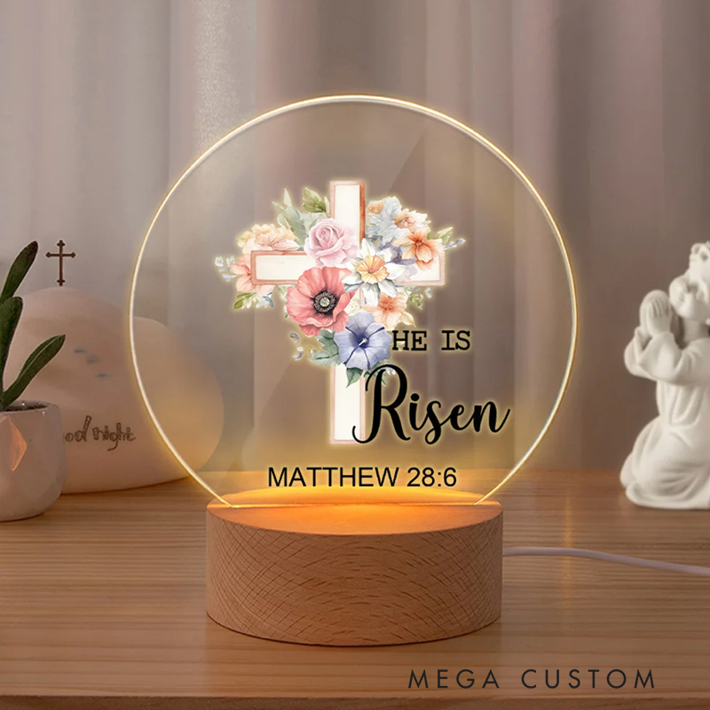 [Copy]Personalized Bunny Career God Says I Am Name LED Night Light with Wooden Base Nursery Decor Birthday Easter Gift for Christian