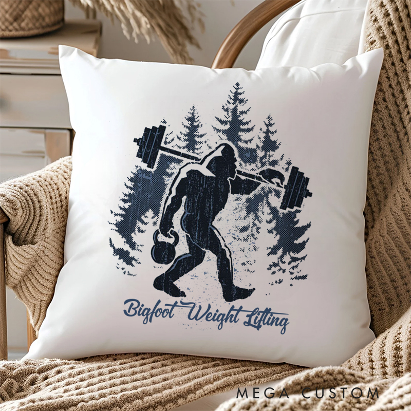 Personalized Weightlifting Pillow with Forest Fitness Design for Fitness Enthusiasts Bodybuilders and Gym Lovers