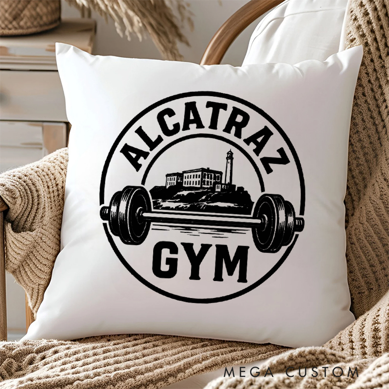 Personalized Bold Prison Pillow with Strength and Determination Theme for Fitness Enthusiasts Bodybuilders and Gym Lovers