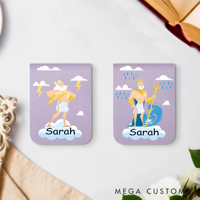 Personalized Multicolor Greek Mythology Gods Magnetic Bookmark Clip with Name Birthday Gift for Christian Book Lovers 