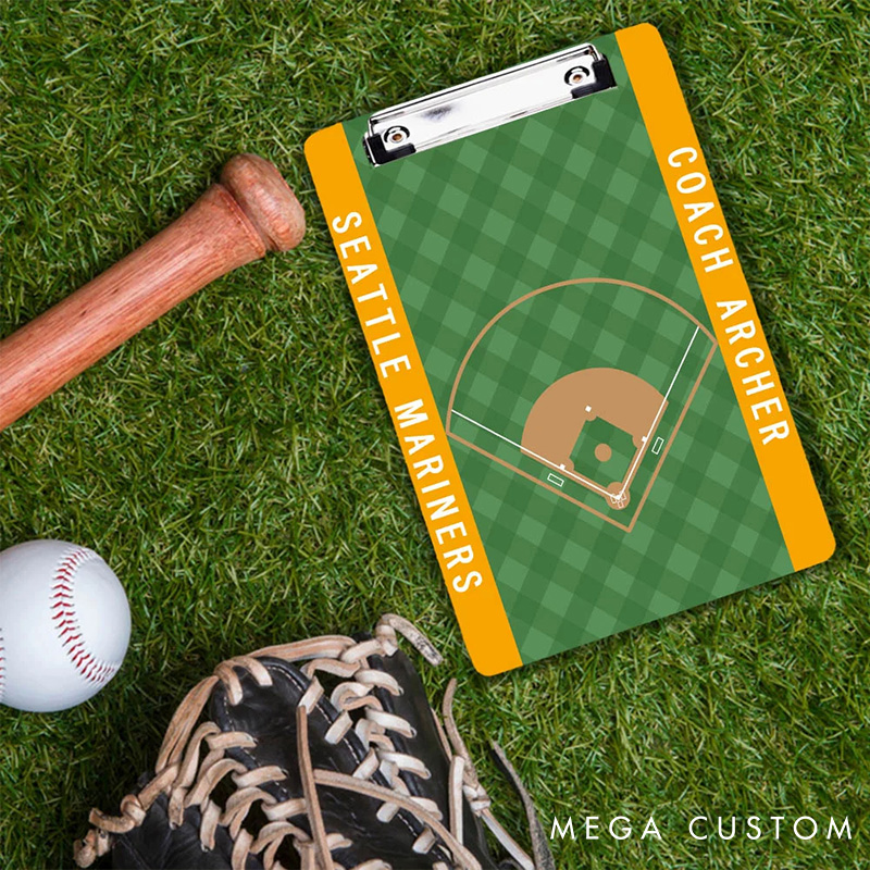 Personalized Baseball Clipboard with Custom Text and Bold Sports Design for Coach Gift