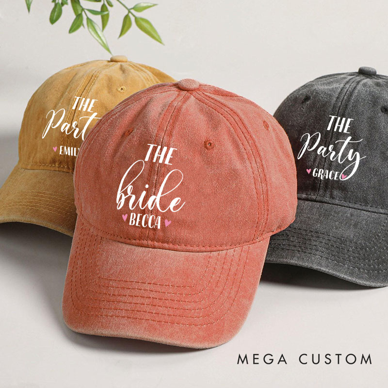 Personalized The Bride Washed Cotton Baseball Cap Bridesmaid The Party Hat Bachelorette Party Gift
