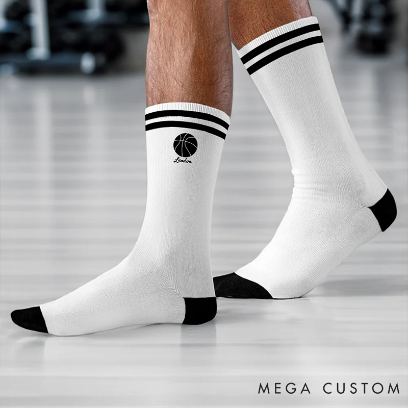 Personalized Basketball Socks with Custom Name for Basketball Lovers Players