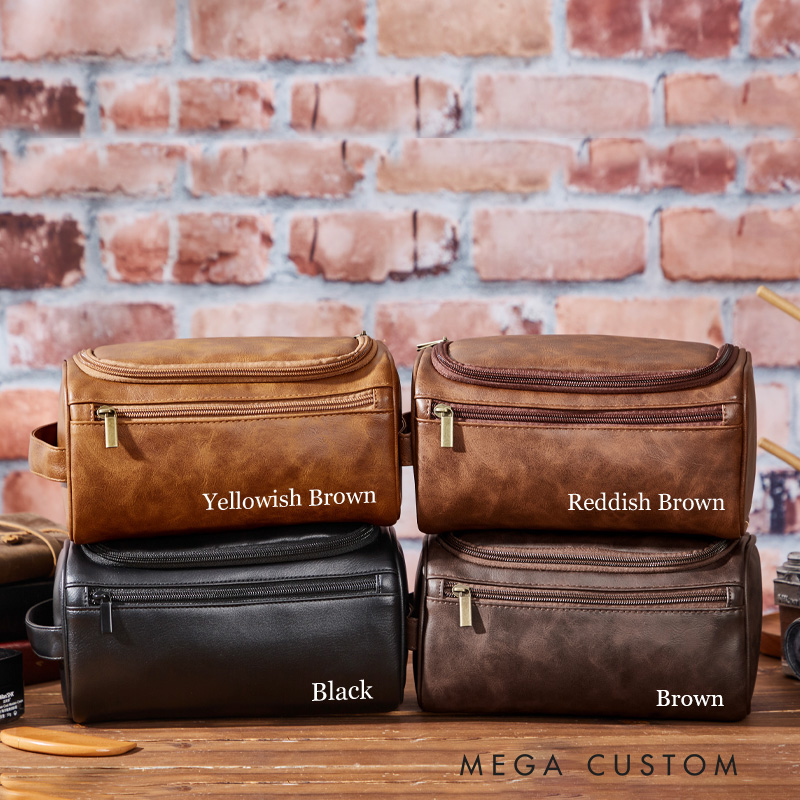 Personalized Programmer Computer Technology Enthusiasts Leather Toiletry Bag Gift for Geek Nerd IT