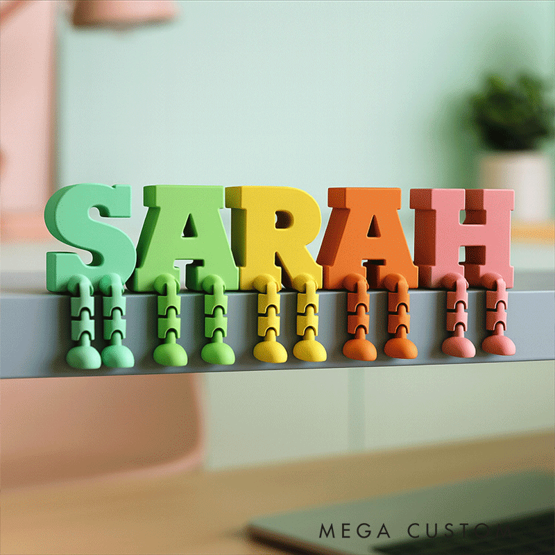 Personalized Letter Decor with Dangling Legs and Custom Name