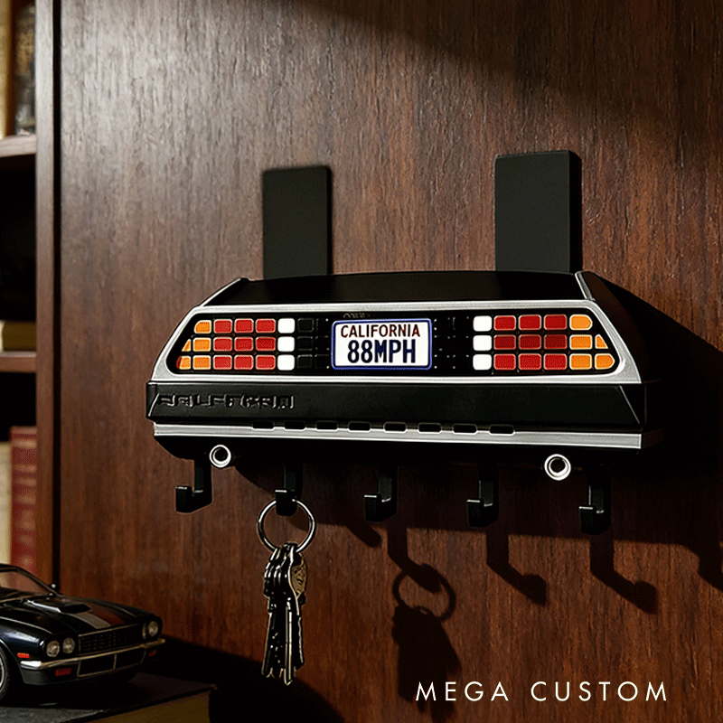 Personalized Timeline Machine KeyHanger Custom License Plate KeyHanger Unique Gift