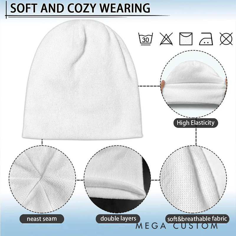 Personalized Dirt Bike Beanie Hat Custom Name Motorcycle Knitted Hat Unique Gift for Bikers and Motorcycle Fans