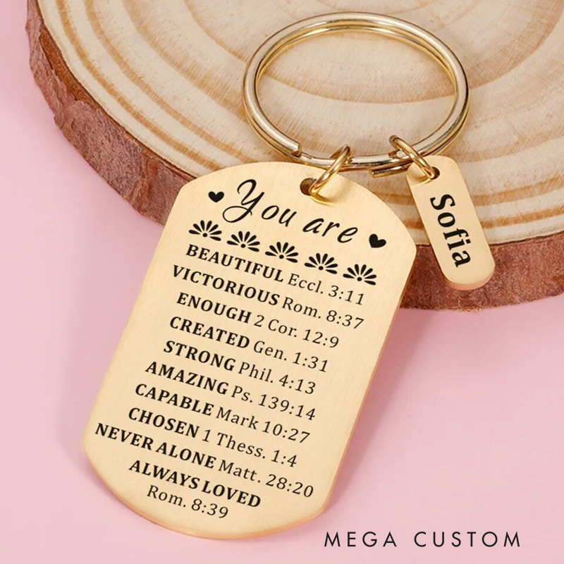 Personalized You Are Inspiration Keychain for Best Friend Christian Gift for Birthday Bible Verse Gift Inspirational Quote Gifts